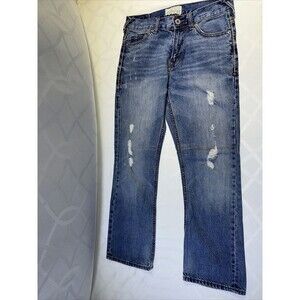 Aeropostale Driggs Slim Bootcut distressed denim jeans size 28/28 Flap Pockets